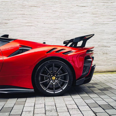 SF90FXX ফেরারি SF90 বডি কিট সামনের এবং পিছনের গাড়ি বাম্পার সাইড স্কার্ট হুড রেললাইট