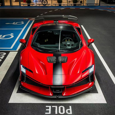 SF90FXX ফেরারি SF90 বডি কিট সামনের এবং পিছনের গাড়ি বাম্পার সাইড স্কার্ট হুড রেললাইট