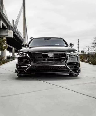মের্সেডস এস-ক্লাস W223 S400 S450 কার্বন ফাইবার বডি কিট W223 মেবাচ আপগ্রেড করা BUS স্টাইল ফ্রন্ট শোভল ডিফিউজার স্পয়লার